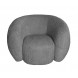 MOON - Rotating armchair in grey bouclé fabric