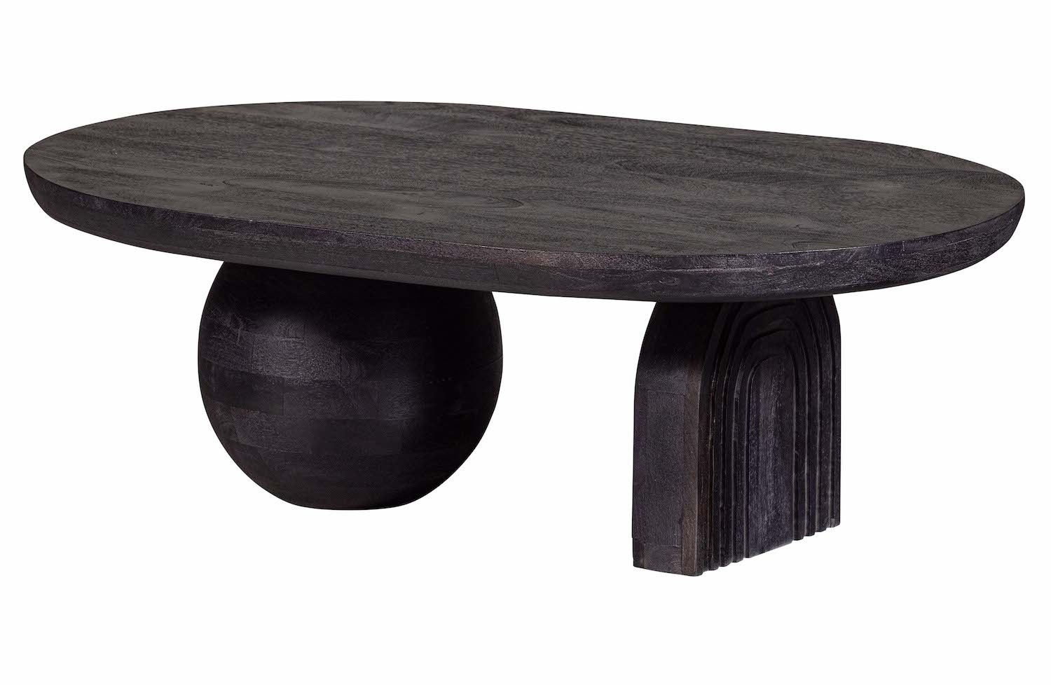 BAROC - Round black coffee table