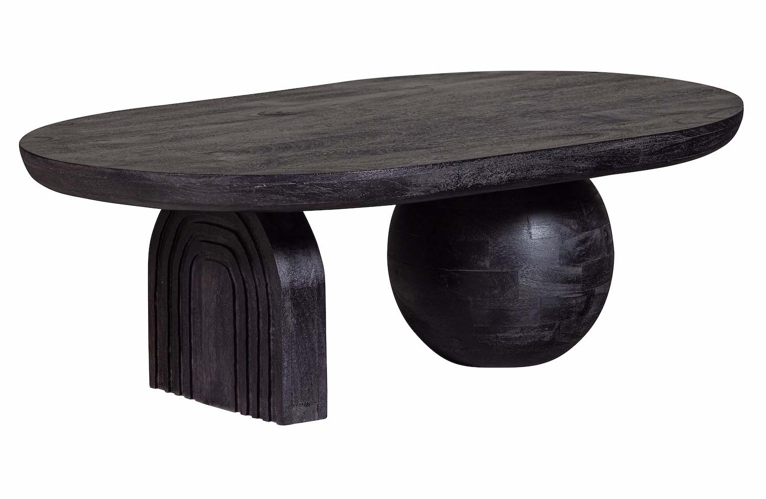 BAROC - Round black coffee table