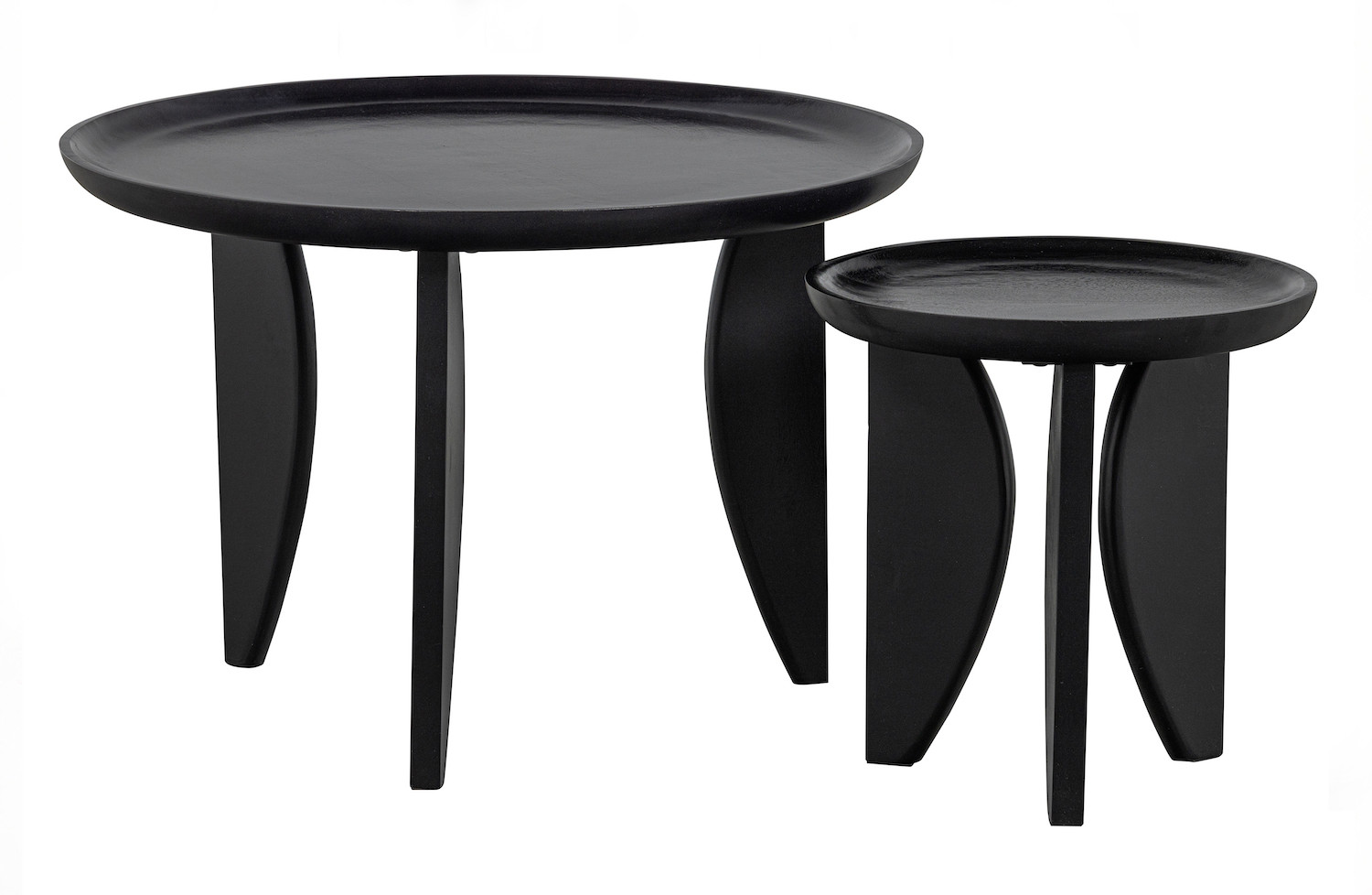 HIGH HEELS - Set of 2 black round mango wood coffee table