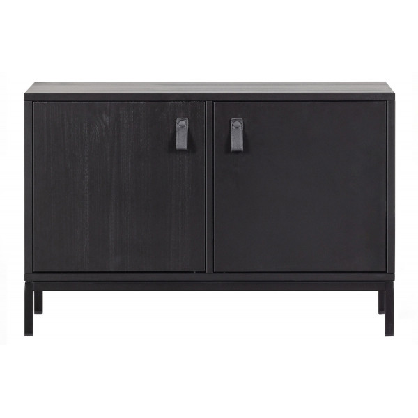 VT - Mueble de almacenamiento de 2 puertas en madera negra