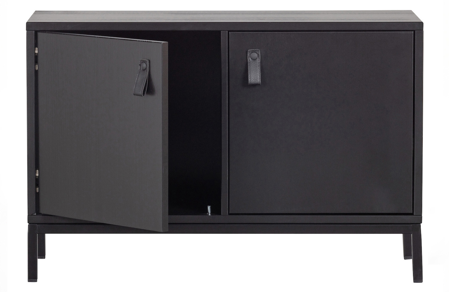 VT - Mueble de almacenamiento de 2 puertas en madera negra