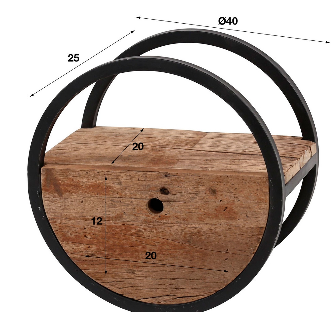 LUNY - Etagère murale ronde D 40
