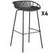 PALMA - 4 black bar stool