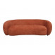 MOON - 3-seater sofa in rust-colored bouclé fabric