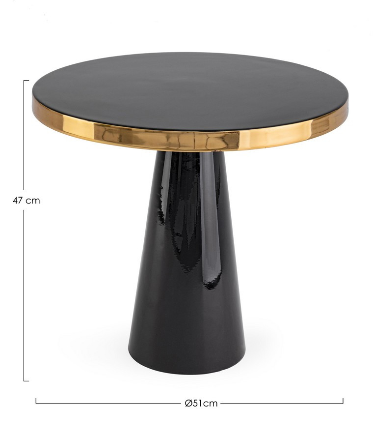 GLAM  - Table basse ronde noir D60