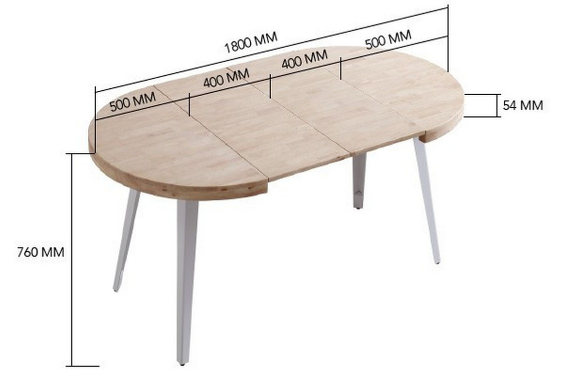 MATIKA - Round extendable oak and steel dining table