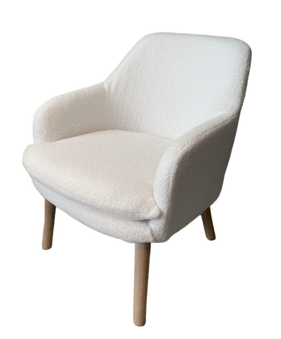 FLOCON - White Faux Fur Armchair