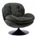 MEMENTO - Rotating armchair in khaki velvet