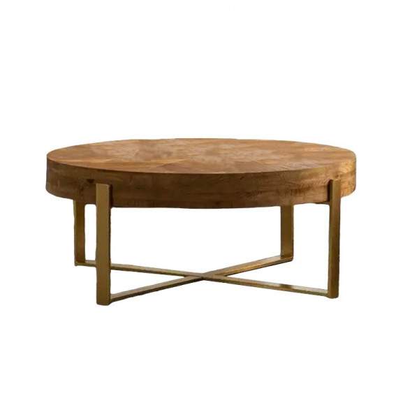 NEBRASKA - Table de salon ronde gold D82