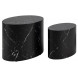 OVAL - Black marble-look table set