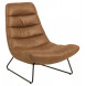 LOUNGE - Brown leather-look armchair