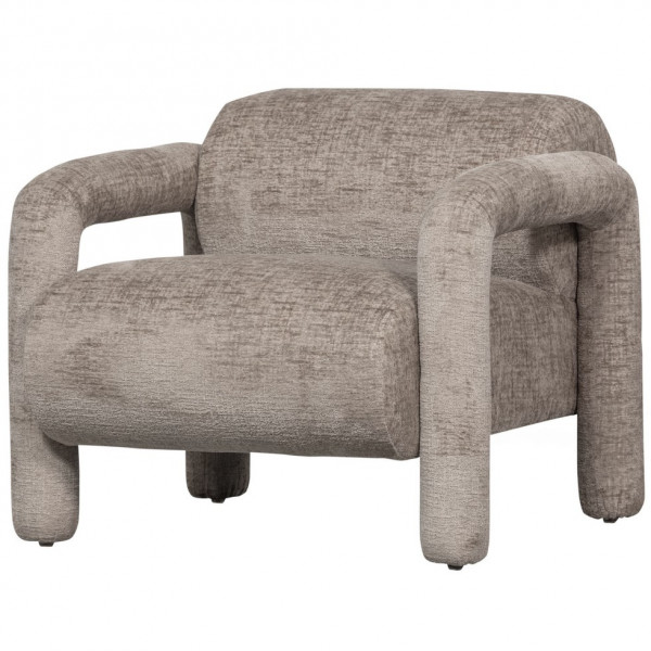 LENNY - Fauteuil design en velours sable