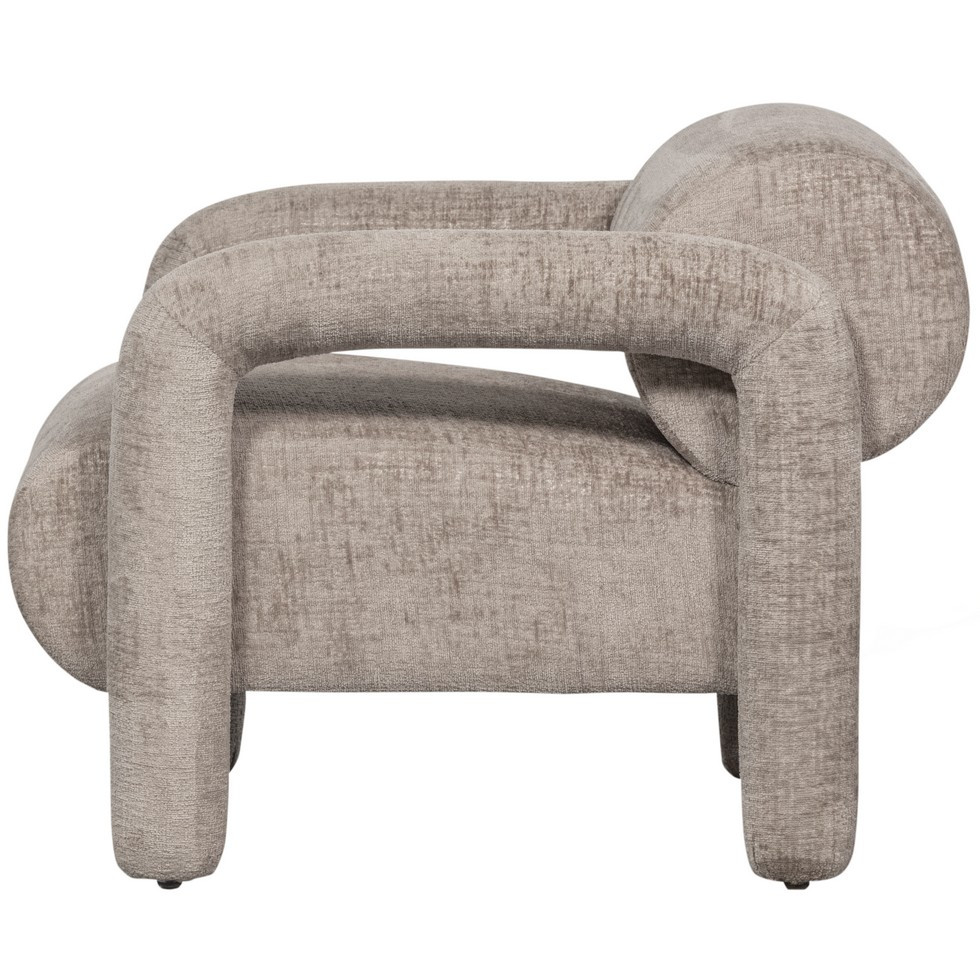 LENNY - Fauteuil design en velours sable