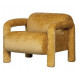 LENNY - Design armchair in Ochre velvet