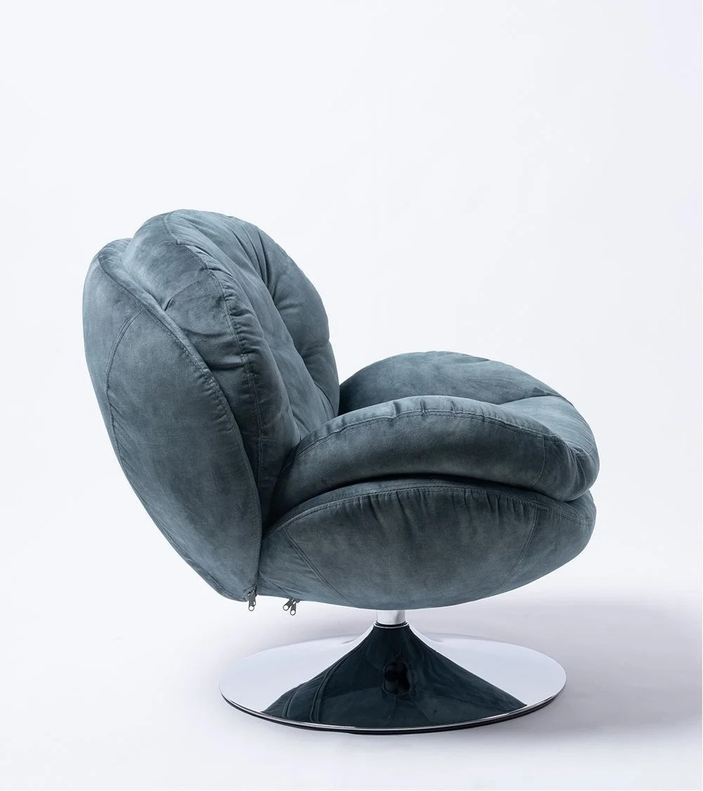 MEMENTO - Rotating armchair in rust velvet