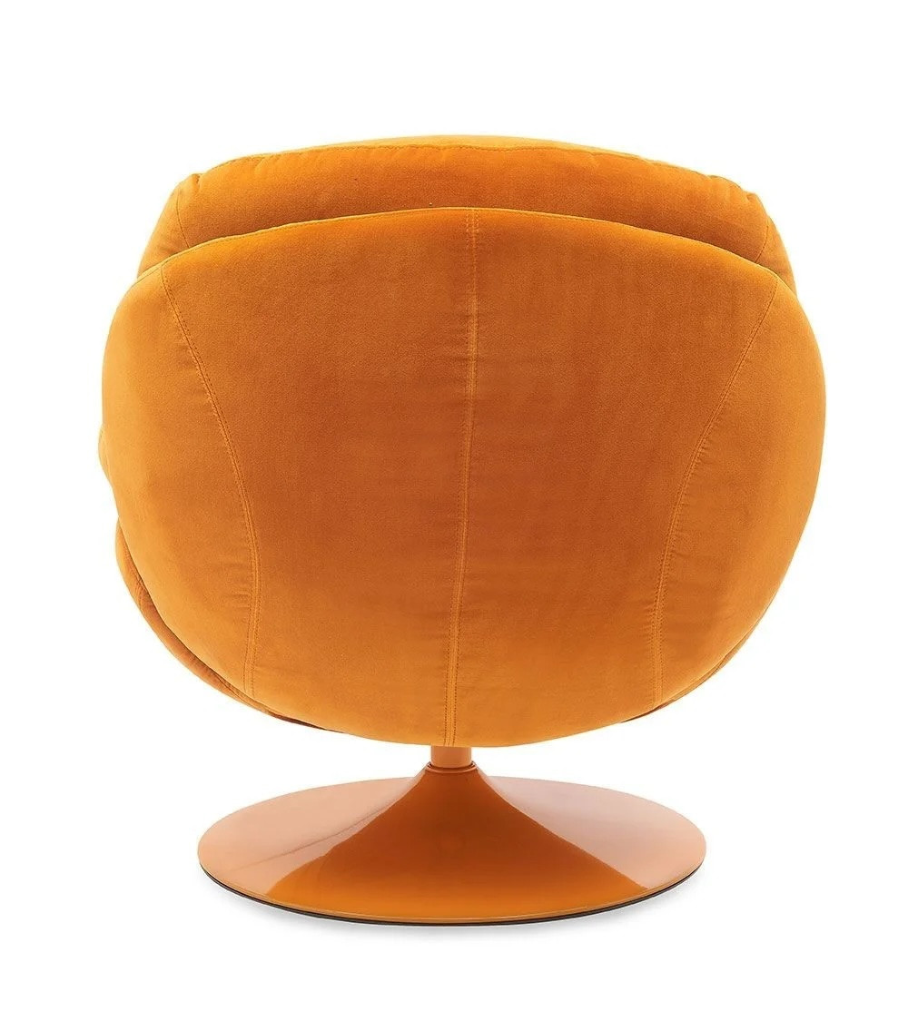 MEMENTO - Fauteuil rotatif en velours orange