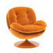 MEMENTO - Orange velvet swivel armchair