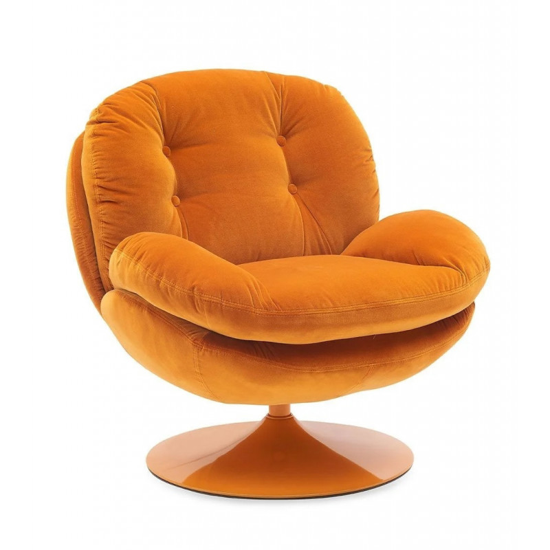 MEMENTO - Fauteuil rotatif en velours orange