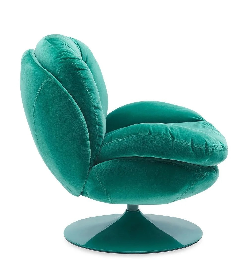 MEMENTO - Red velvet swivel armchair