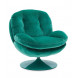 MEMENTO - Green velvet swivel armchair