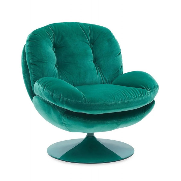 MEMENTO - Red velvet swivel armchair