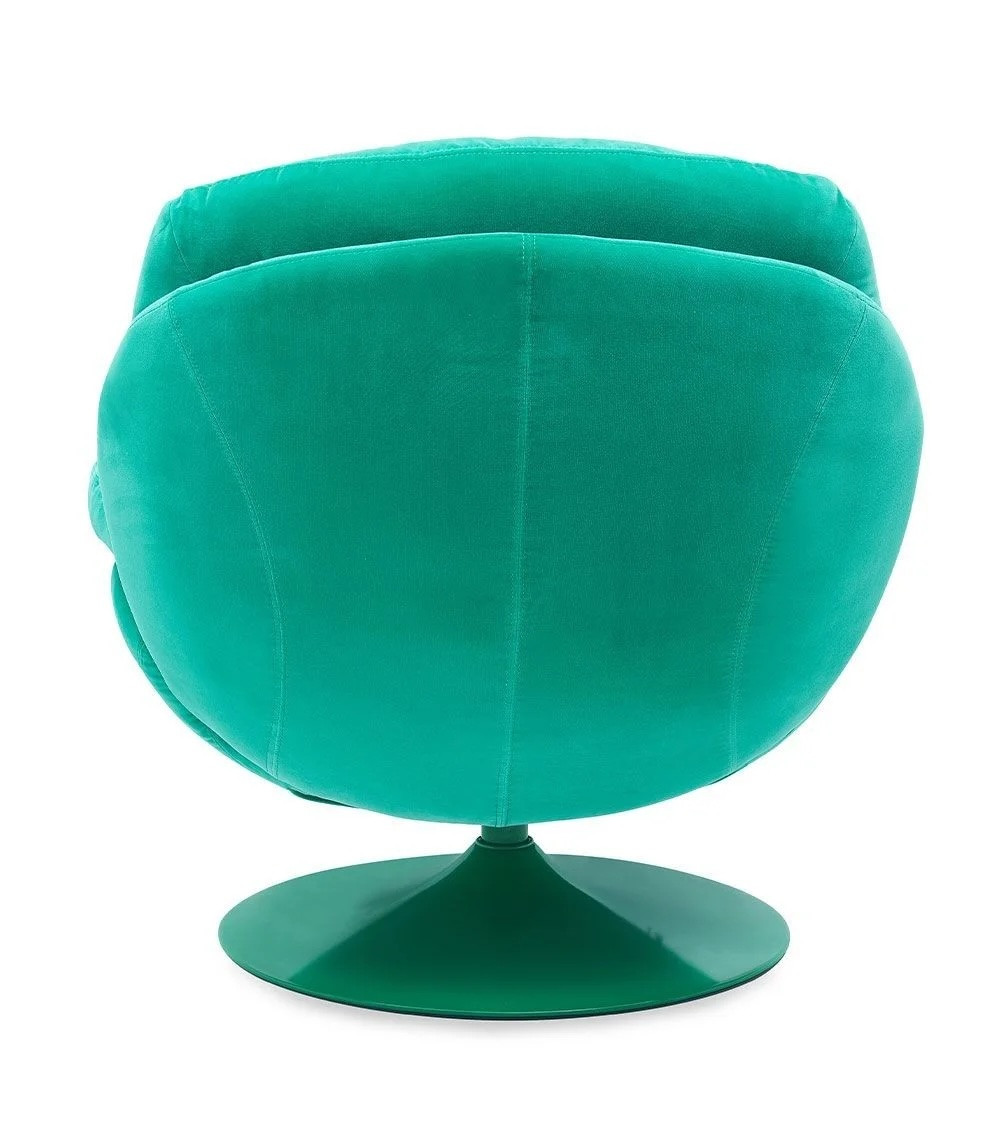 MEMENTO - Fauteuil rotatif en velours vert clair