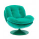 MEMENTO - Rotating armchair in light green velvet