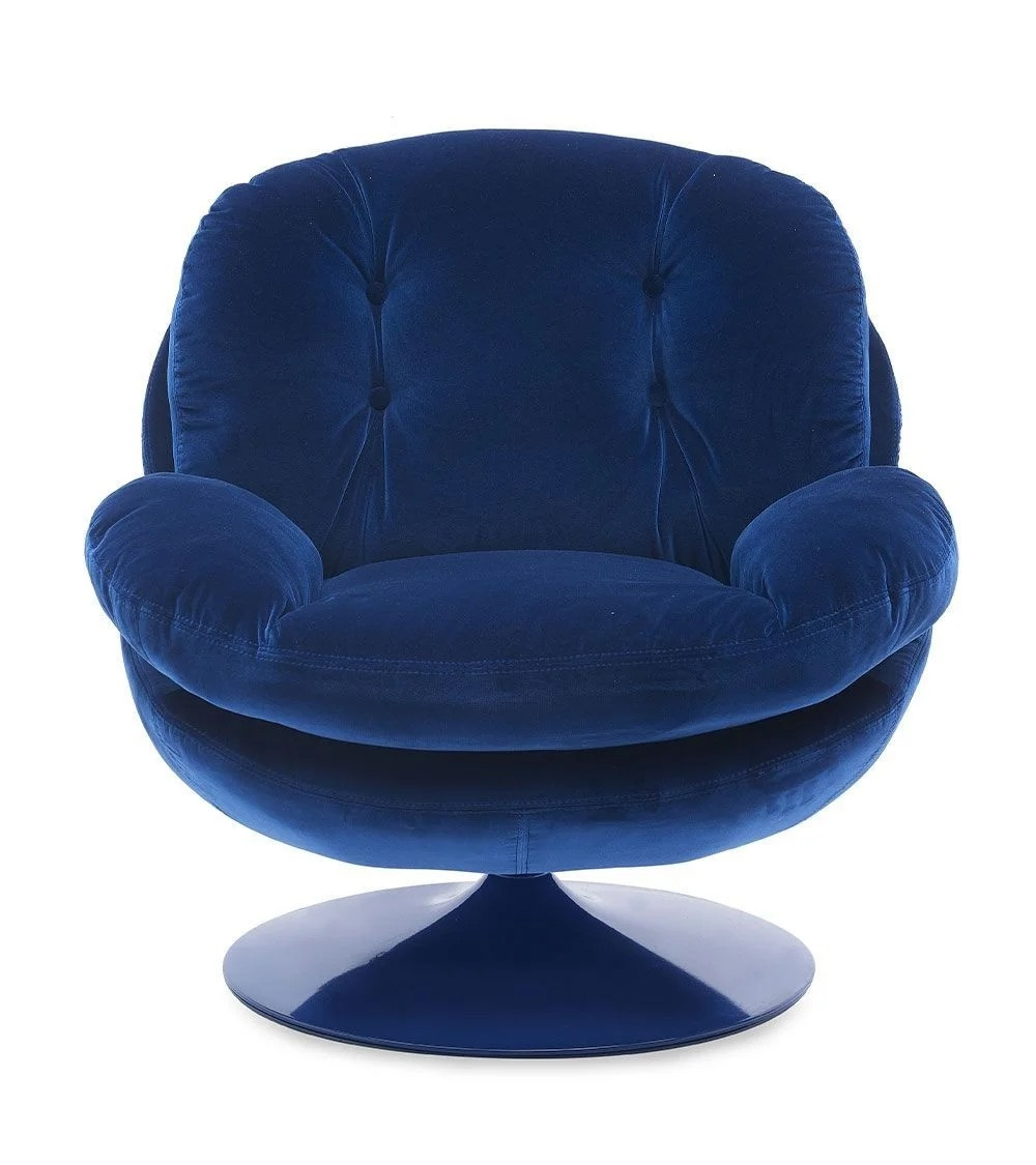 MEMENTO - Red velvet swivel armchair