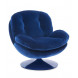 MEMENTO - Dark blue velvet swivel armchair