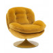 MEMENTO - Yellow velvet swivel armchair