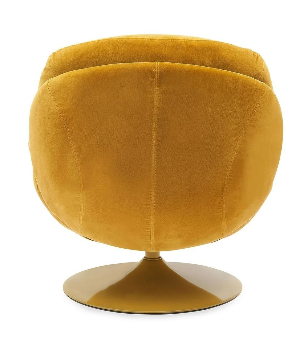 MEMENTO - Fauteuil rotatif en velours jaune