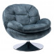 MEMENTO - Blue velvet swivel armchair