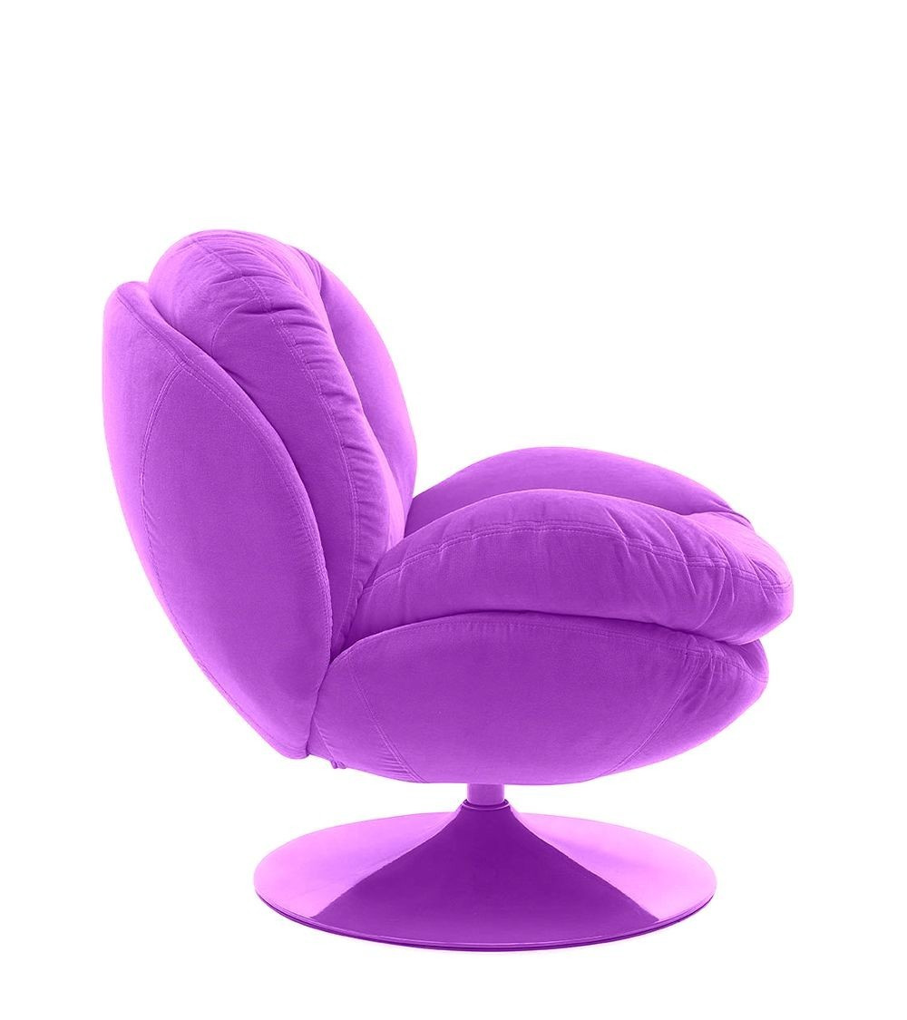 MEMENTO - Pink velvet swivel armchair