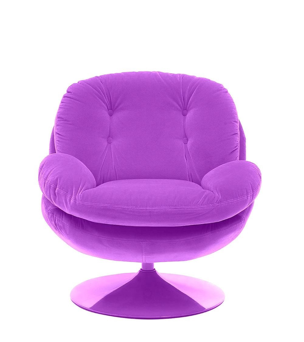 MEMENTO - Pink velvet swivel armchair