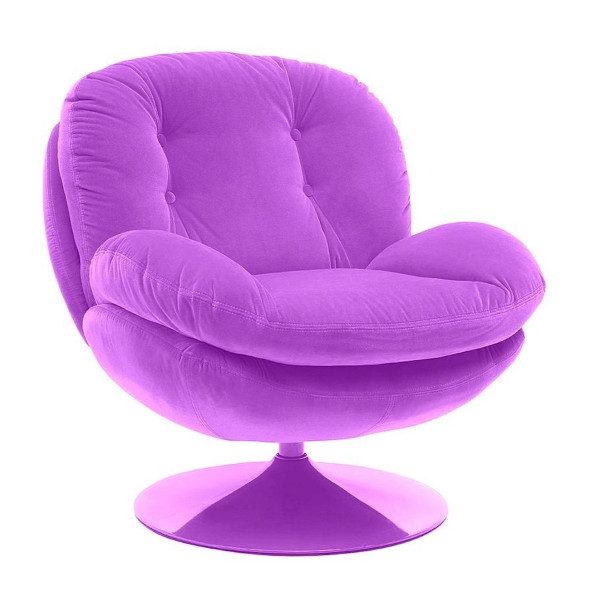 MEMENTO - Pink velvet swivel armchair