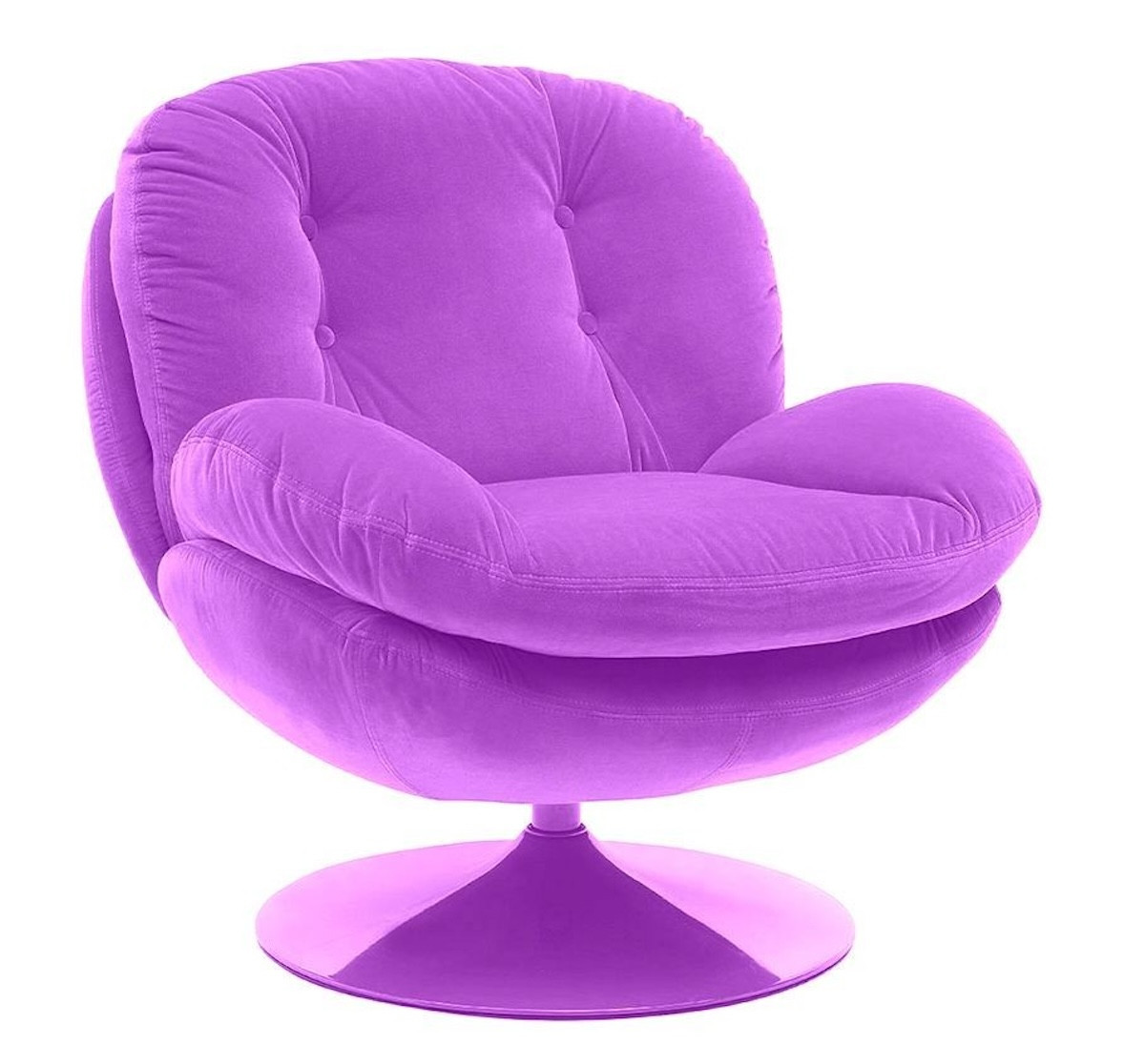 MEMENTO - Pink velvet swivel armchair