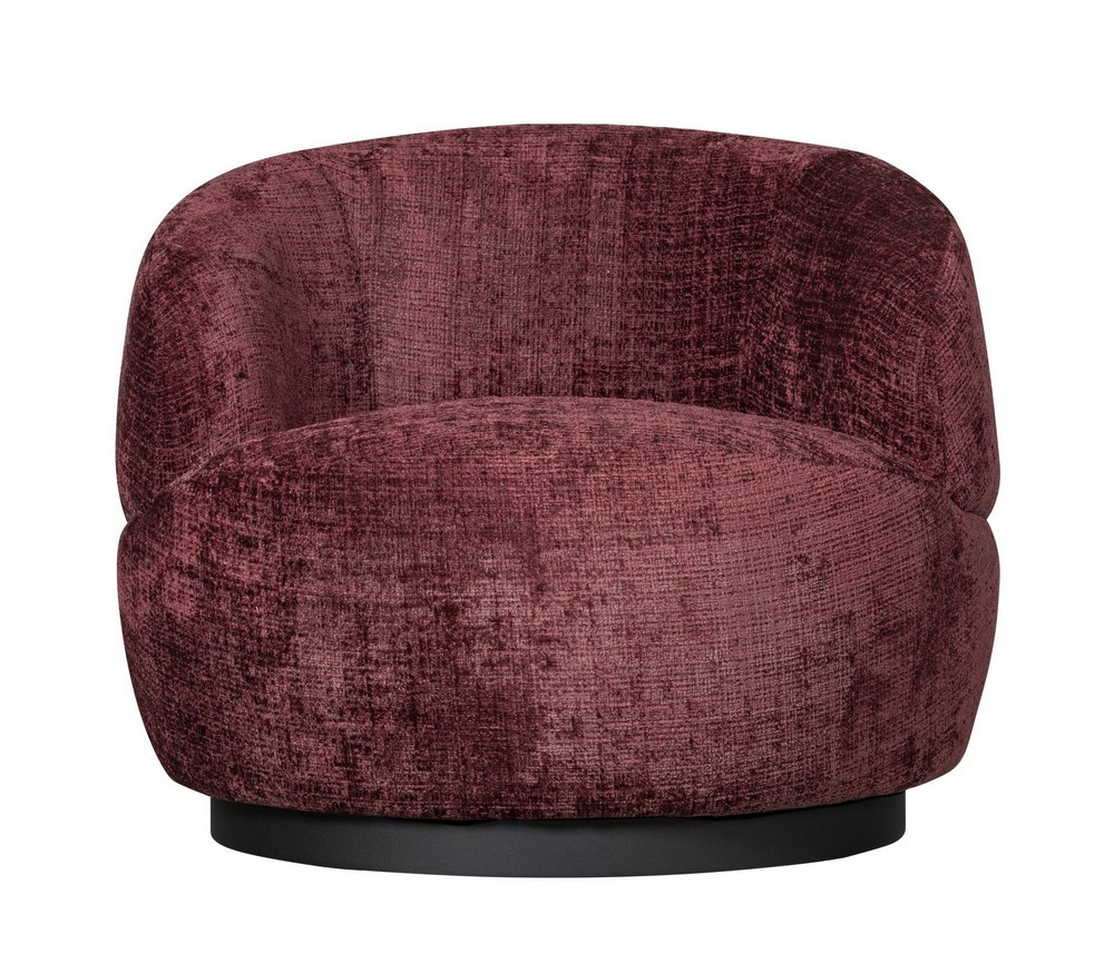 WOOLLY - Fauteuil pivotant en tissu rouge