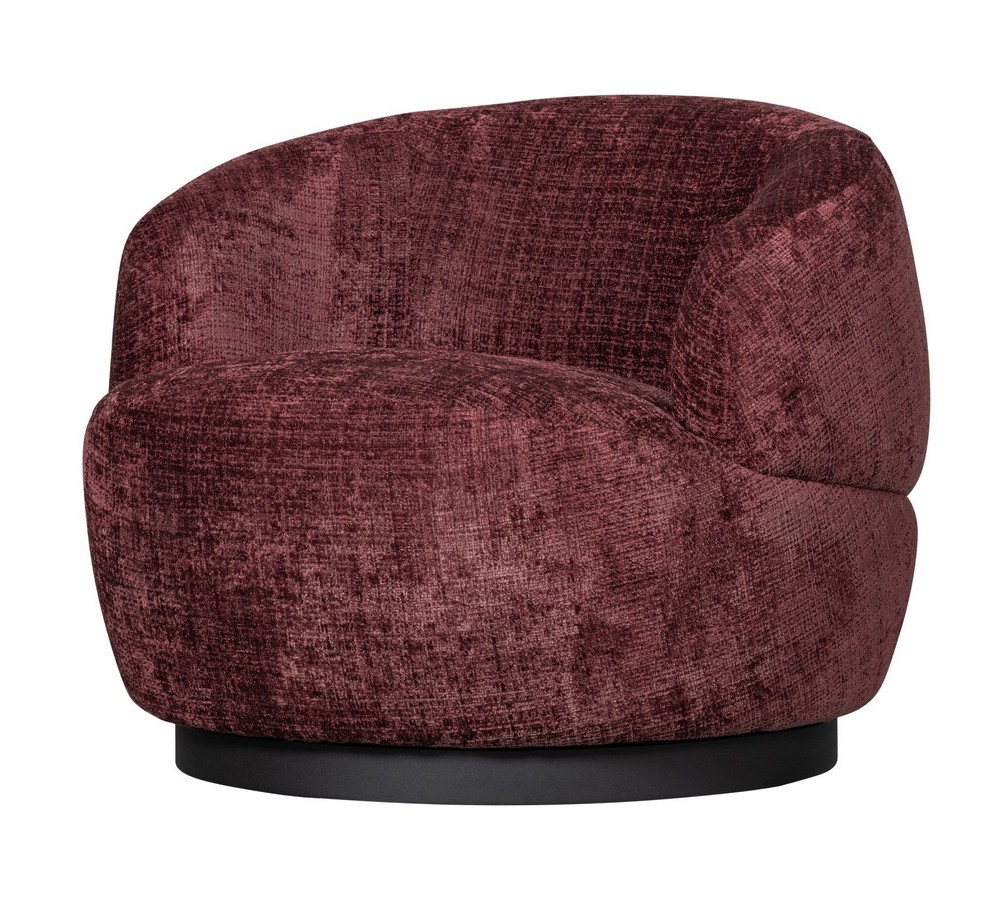 WOOLLY - Fauteuil pivotant en tissu rouge