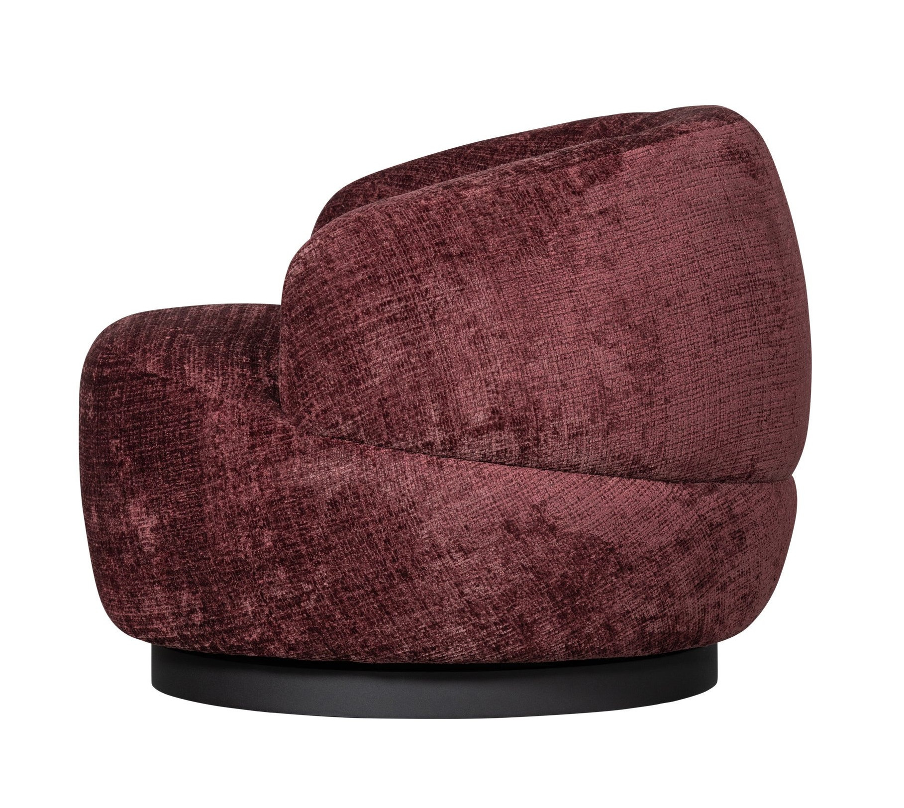 WOOLLY - Fauteuil pivotant en tissu rouge