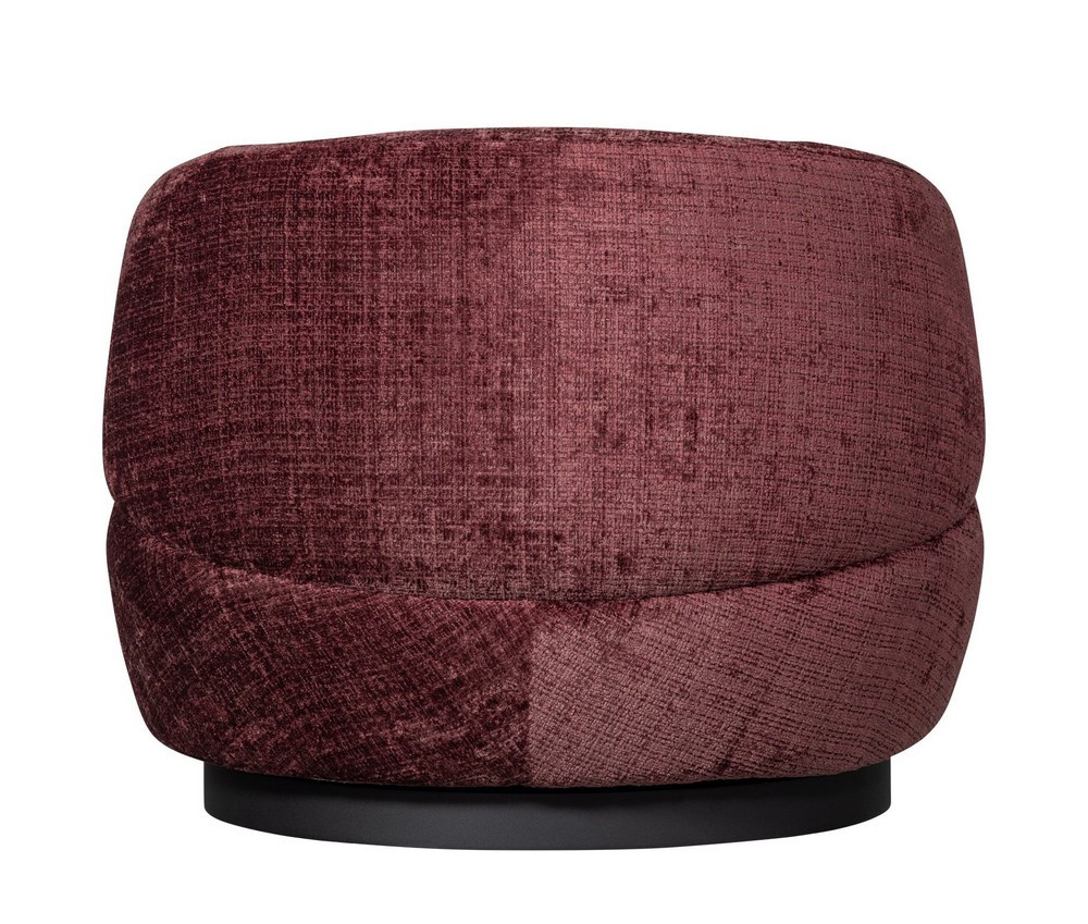 WOOLLY - Fauteuil pivotant en tissu rouge