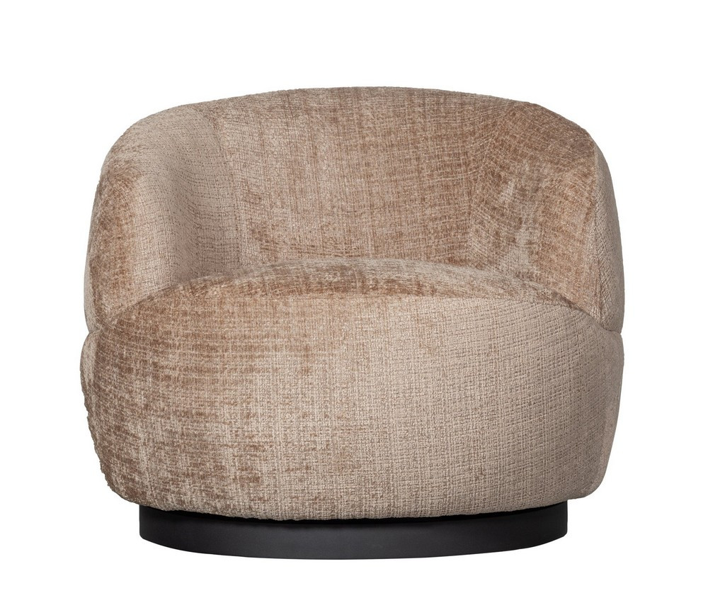 WOOLLY - Red fabric swivel armchair