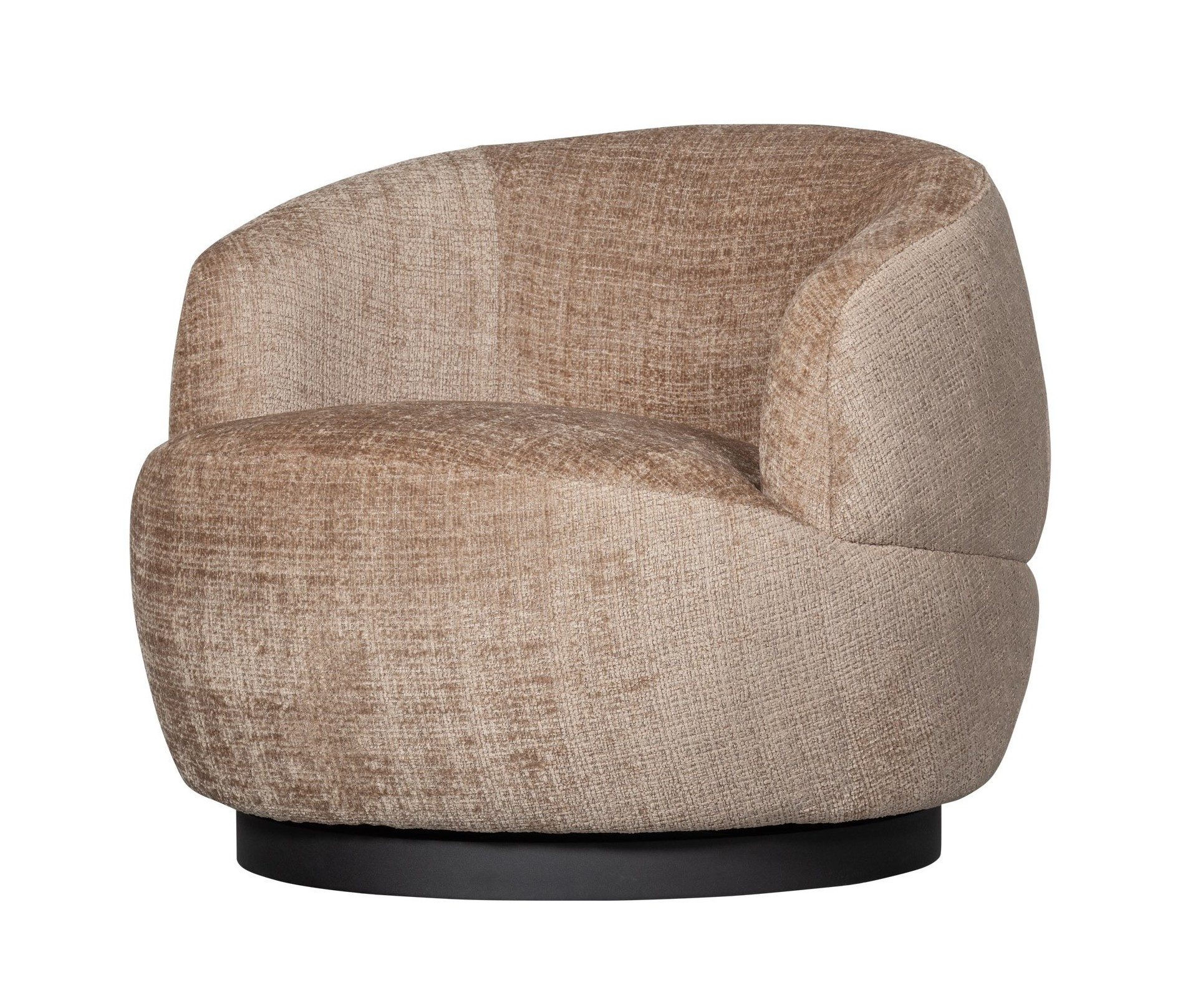 WOOLLY - Red fabric swivel armchair