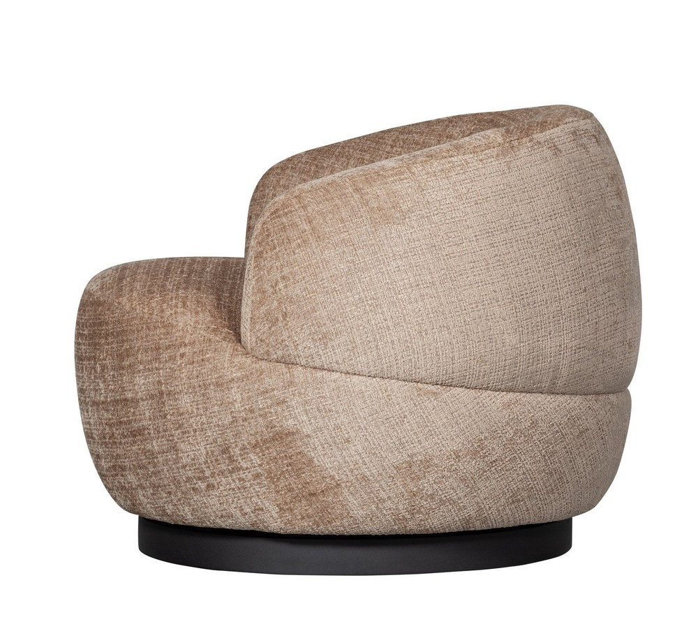 WOOLLY - Red fabric swivel armchair