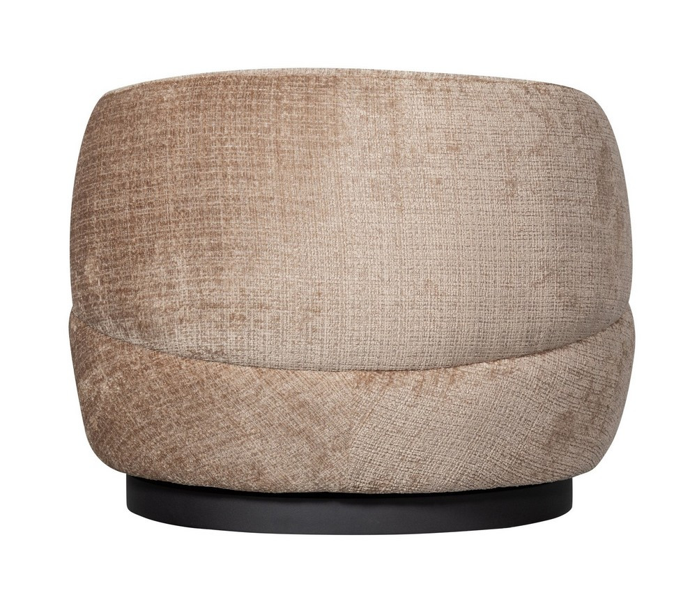 WOOLLY - Red fabric swivel armchair