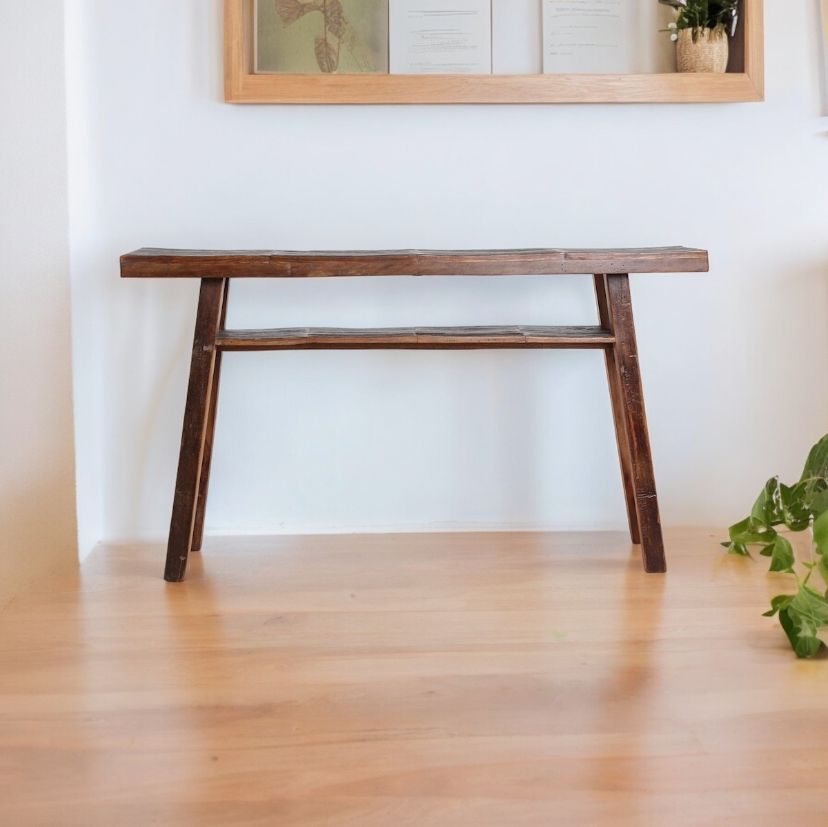 VINTAGE - Black side table in old wood