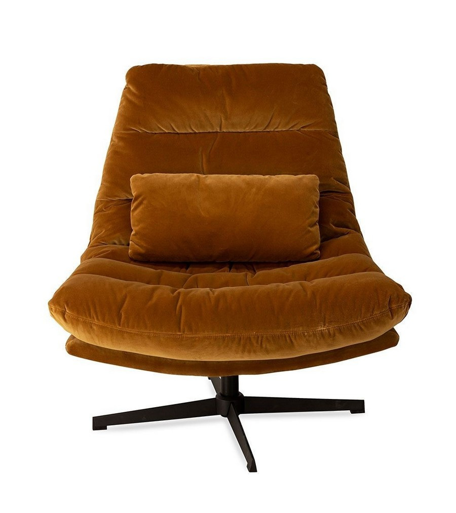 WILMINGTON - Green velvet swivel armchair