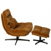 WILMINGTON - Fauteuil pivotant en velours camel