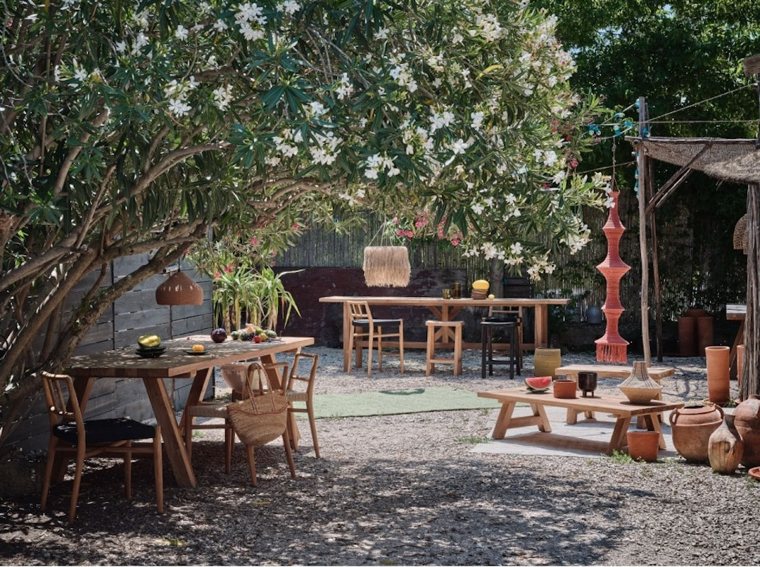 WOODY - Recycled teak standing table L200