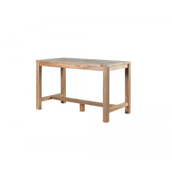 WOODY - Table haute teck recyclé L140